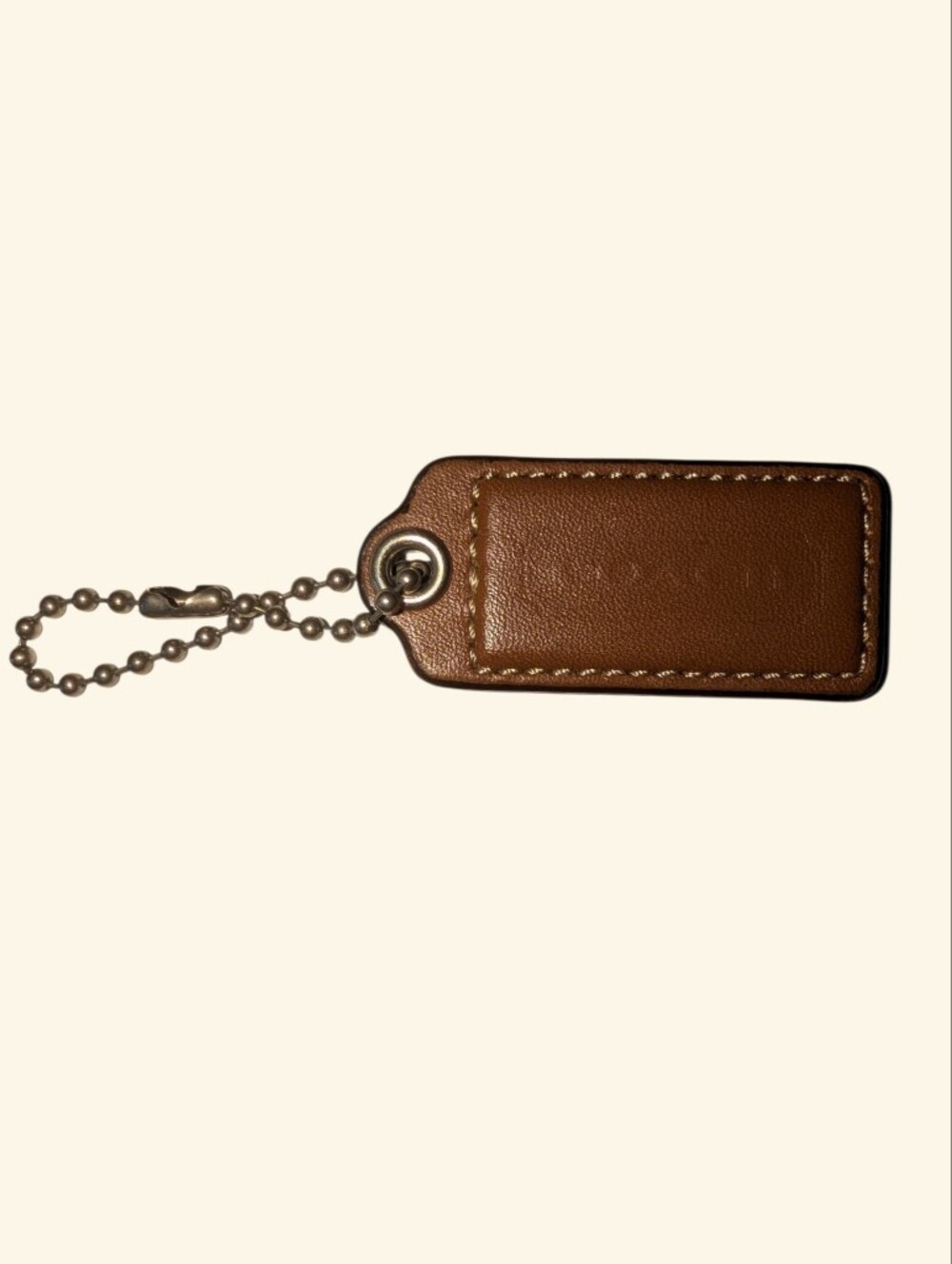 Coach 2.5" Brown Embossed Leather Hangtag